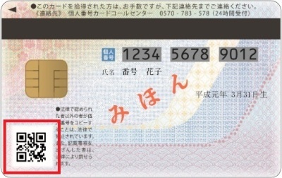 マイナンバーカード裏面