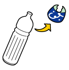 ペットボトルのラベルを外している画像