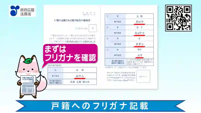 戸籍へのフリガナ記載